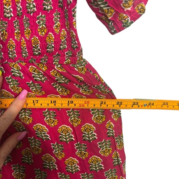 LEA Smocked Cotton Floral Maxi Dress Lightweight Flowy 1X - Picture 10 of 12